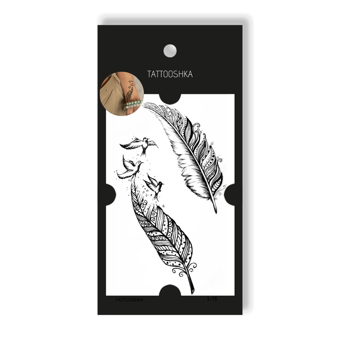  «Тимчасове тату Tattooshka Пера з птахами (L-15)», бренда Tattooshka - фото №1 - миниатюра