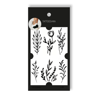 «Тимчасове тату Tattooshka Шість гілочок (L-19)», бренда Tattooshka - фото №1 - миниатюра