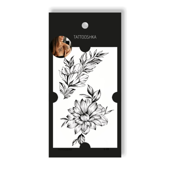 «Тимчасове тату Tattooshka Квіти з гілочкою (L-25)», бренда Tattooshka - фото №1 - миниатюра