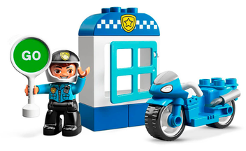  «Конструктор LEGO DUPLO Полицейский мотоцикл 8 деталей (10900)», бренда LEGO - фото №3 - миниатюра