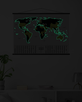  «Cкретч Карта Світу з підсвіткою Travel Map® Glow World в рамі», бренду Travel Map - фото №4 - мініатюра
