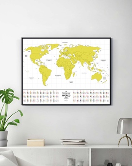  «Cкретч Карта Світу з підсвіткою Travel Map® Glow World в рамі», бренду Travel Map - фото №5 - мініатюра