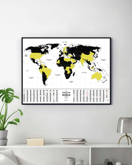  «Cкретч Карта Світу з підсвіткою Travel Map® Glow World в рамі», бренду Travel Map - фото №6 - мініатюра