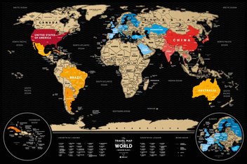  «Скретч мапа cвіту Travel Map Weekend Black World gold (WBWg)», бренда 1DEA.me - фото №3 - миниатюра