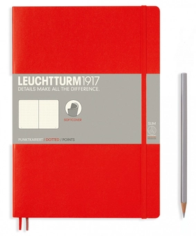  «Записная книжка Leuchtturm1917 средняя В5 точки красная (349308)», бренда Leuchtturm1917 - фото №1 - миниатюра