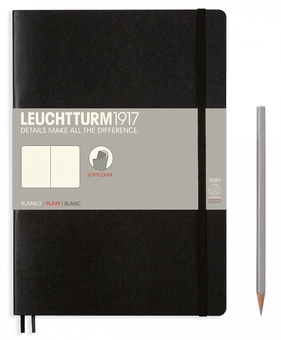  «Записная книжка Leuchtturm1917 средняя В5 чистые листы черная (349295)», бренда Leuchtturm1917 - фото №1 - миниатюра