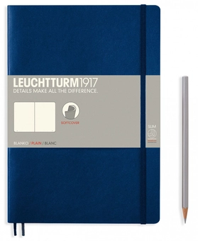  «Записная книжка Leuchtturm1917 средняя В5 линейка темно-синяя (349300)», бренда Leuchtturm1917 - фото №1 - миниатюра