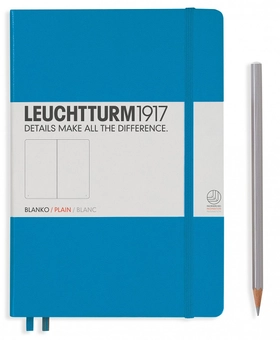  «Записная книжка Leuchtturm1917 средняя линейка лазурная (346693)», бренда Leuchtturm1917 - фото №1 - миниатюра