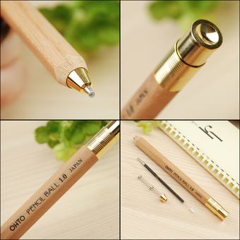  «Шариковая ручка OHTO Pencil Ball 1.0 natural (BP-680E-NT)», бренда OHTO - фото №5 - миниатюра