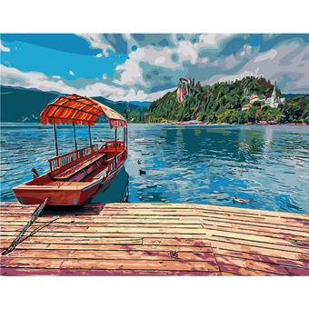  «Картина за номерами Strateg Блакитна лагуна з лаком 40х50 SY6146», бренда Strateg - фото №1 - миниатюра