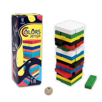  «Настільна гра Strateg Дженга "Colors Jenga" 48 брусків (30717)», бренда Strateg - фото №2 - миниатюра
