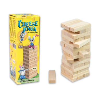  «Настільна гра Strateg Дженга "Cheese Jenga" 48 брусків (30718)», бренда Strateg - фото №2 - миниатюра