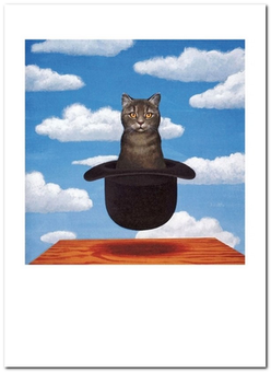 «Открытка Rene Magritte — Chat au Chapeau (RM54)», бренда Artistic Card - фото №1 - миниатюра