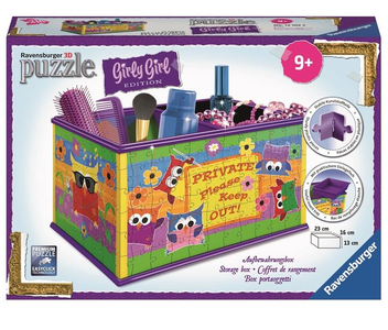  «3D Пазл Ravensburger Girly Girl Шкатулка Сови (RSV-121052)», бренду Ravensburger - фото №1 - мініатюра