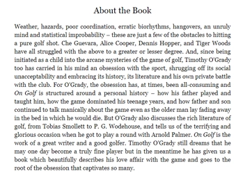 Бумажная книга «On Golf», автор Тимоти О'Грэйди - фото №3 - миниатюра