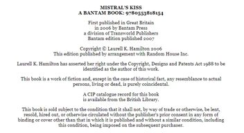 Бумажная книга «Mistral's Kiss», автор Лорел К. Гамильтон - фото №4 - миниатюра