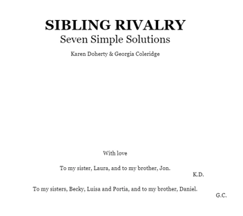 Паперова книга «Sibling Rivalry», авторів Карен Доерті, Джорджия Коулрідж - фото №3 - мініатюра