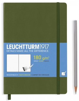  «Скетч-Бук Leuchtturm1917 Master Slim А4+ Хакі (349382)», бренду Leuchtturm1917 - фото №1 - мініатюра
