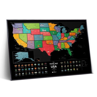  «Скретч карта 1DEA.me Travel Map of the USA Black на английском языке (USAB)», бренда 1DEA.me - фото №5 - миниатюра