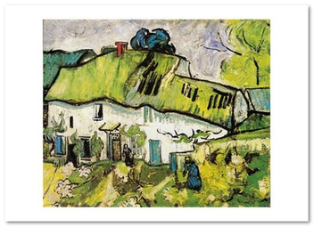  «Открытка Vincent van Gogh — Farmhouse with Two Figures (VG109)», бренда Artistic Card - фото №1 - миниатюра