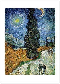  «Открытка Vincent van Gogh — Road with Cypress and Star (VG13)», бренда Artistic Card - фото №1 - миниатюра