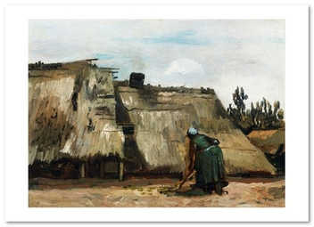  «Открытка Vincent van Gogh — A Peasant Woman Digging in Front of Her Cottage (VG24)», бренда Artistic Card - фото №1 - миниатюра