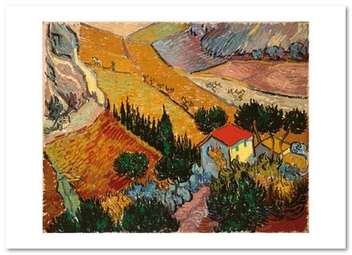  «Открытка Vincent van Gogh — Landscape with House and Ploughman (VG37)», бренда Artistic Card - фото №1 - миниатюра