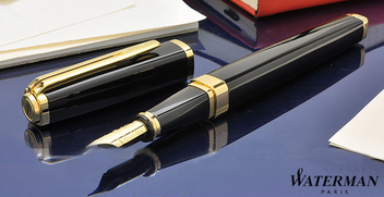  «Ручка Waterman EXCEPTION Slim Black GT FP F (11 028)», бренда Waterman - фото №3 - миниатюра