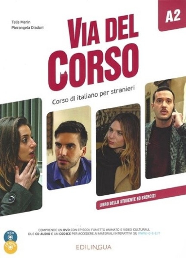 [object Object] «Via del Corso A2. Libro Dello Studente ed Esercizi (+ 2 CD Audio + DVD)», авторів Телис Марин, П'єрангела Діадорі - фото №1