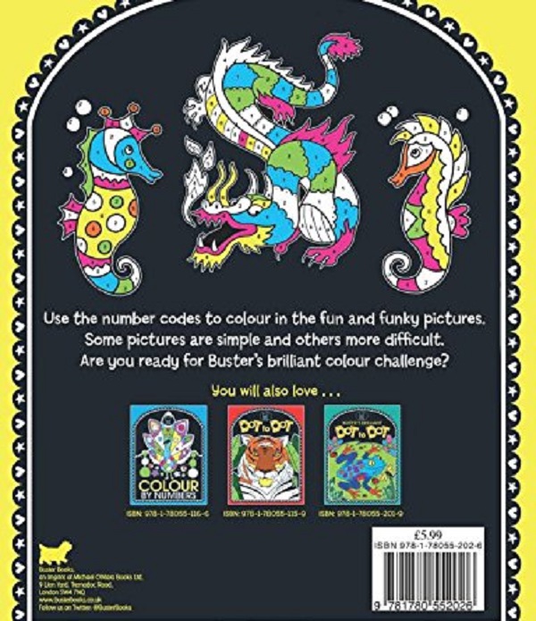 Паперова книга «Buster's Brilliant Colour By Numbers», автор Емілі Твомі - фото №1
