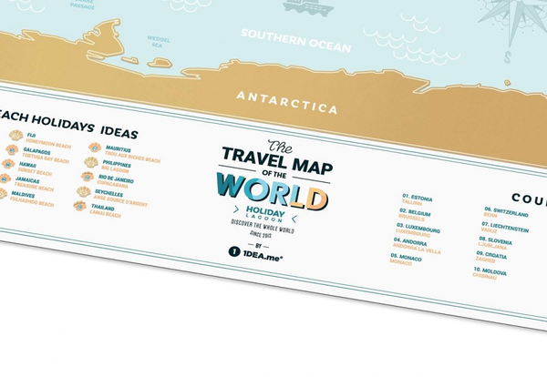  «Скретч карта мира 1DEA.me Travel Map Holiday Lagoon World», бренда 1DEA.me - фото №1