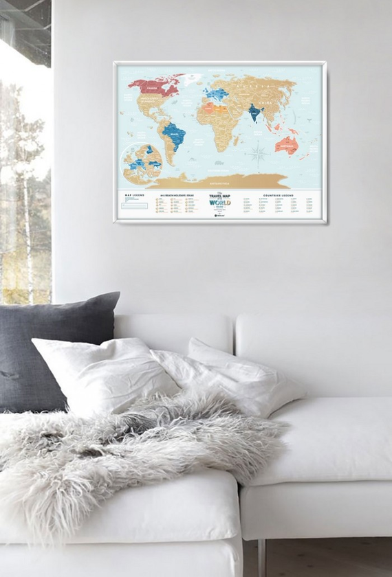  «Скретч карта мира 1DEA.me Travel Map Holiday Lagoon World», бренда 1DEA.me - фото №1