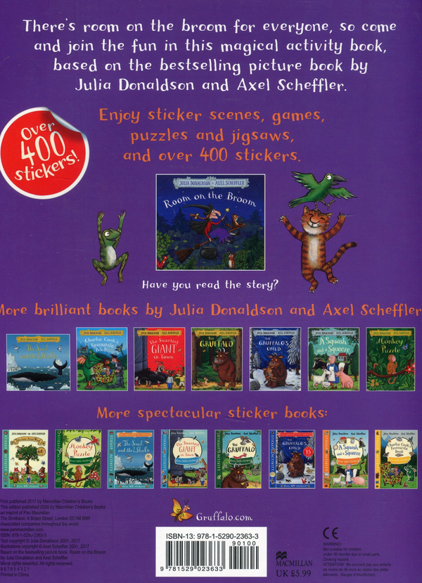 Паперова книга «Room on the Broom Sticker Book», автор Джулія Дональдсон - фото №1