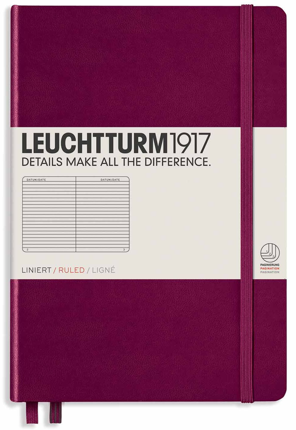  «Блокнот Leuchtturm1917 Medium Линия Винный (359691)», бренда Leuchtturm1917 - фото №1