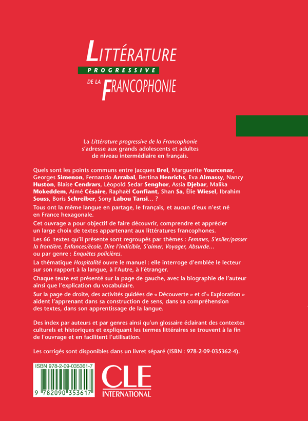 Паперова книга «Littérature progressive de la francophonie», автор Ніколь Блонду - фото №1