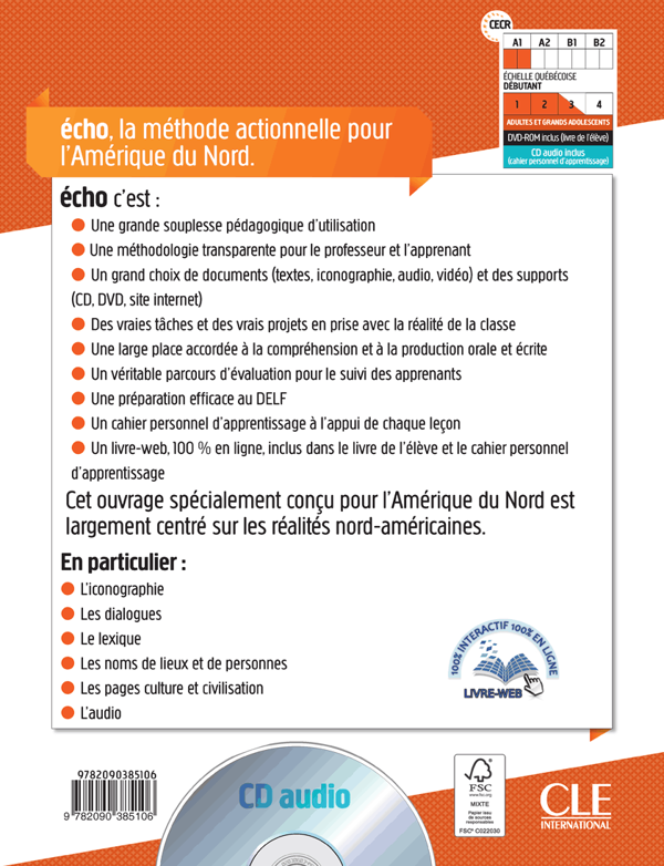 Бумажная книга «Echo pour l'Amérique du Nord - Niveau A1 - Cahier d'apprentissage + CD audio + L - Cahier d'exercices», авторов Джеки Жирарде, Жак Паже - фото №1