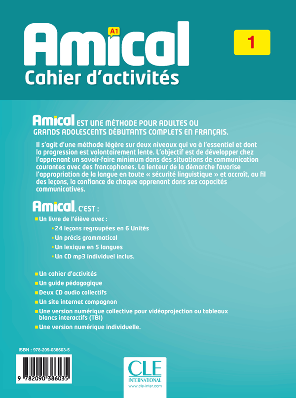 Паперова книга «Amical: Cahier d'Activites 1 & CD », автор Рене Мімран - фото №1