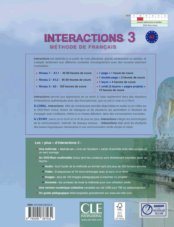 Паперова книга «Interactions 3 methode de francais», автор Гаель Креп'є - фото №1