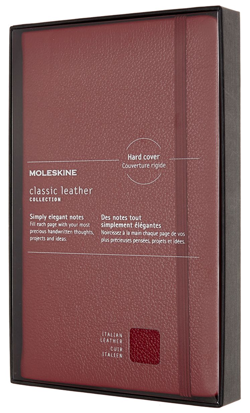  «Блокнот Moleskine Leather Линейка Бордо (LCLH31HF1BOX)», бренда Moleskine - фото №1
