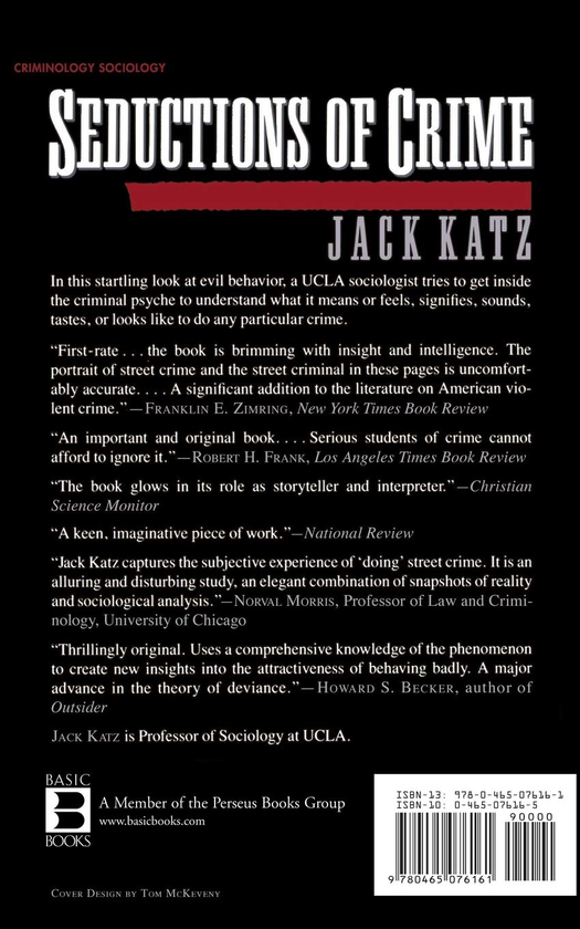 Паперова книга «Seductions Of Crime», автор Джек Кац - фото №1