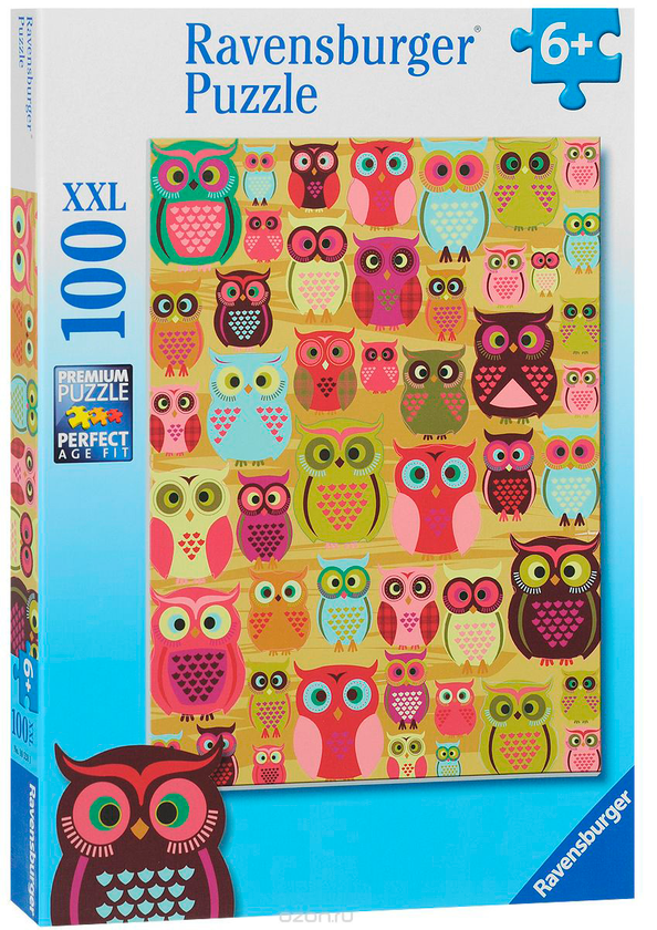  «Пазл Ravensburger Сови 100 елементів (RSV-105281) », бренду Ravensburger - фото №1