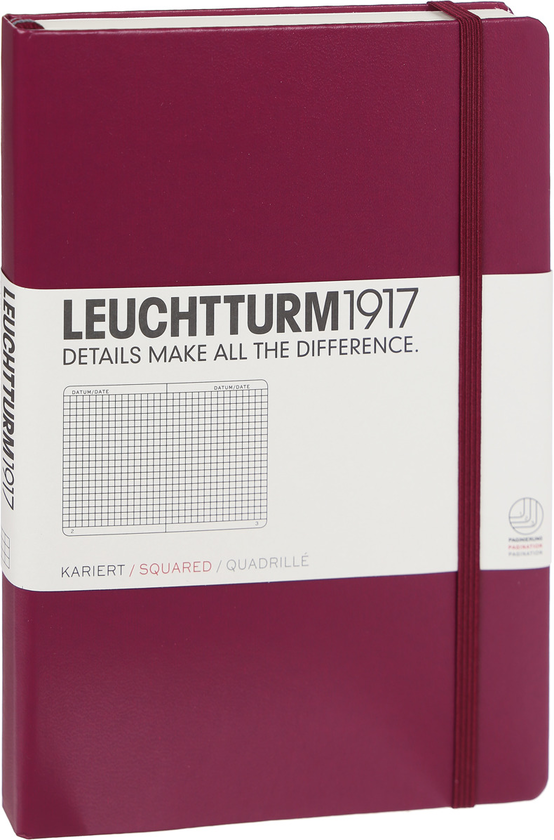  «Блокнот Leuchtturm1917 в клетку Винный (359694)», бренда Leuchtturm1917 - фото №1