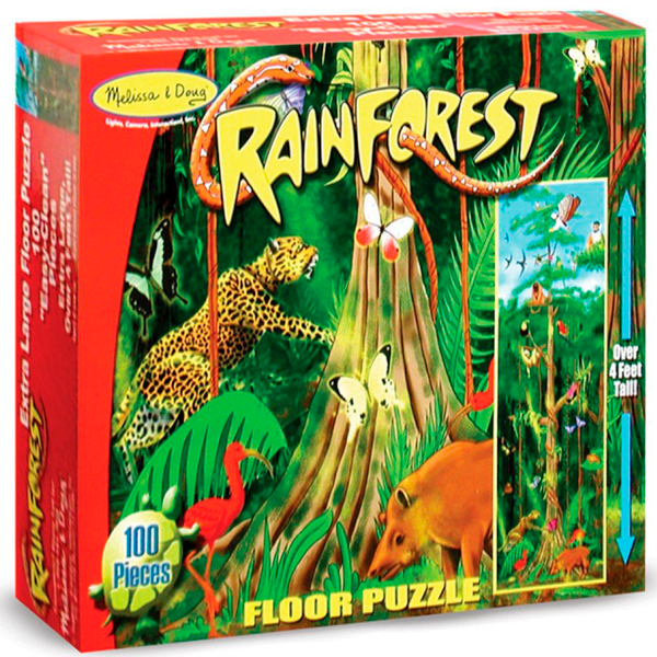  «Пазл напольный Джунгли 100 эл Rain Forest Melissa&Doug (MD10444)», бренда Melissa & Doug - фото №1