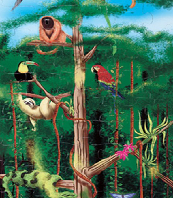  «Пазл напольный Джунгли 100 эл Rain Forest Melissa&Doug (MD10444)», бренда Melissa & Doug - фото №1