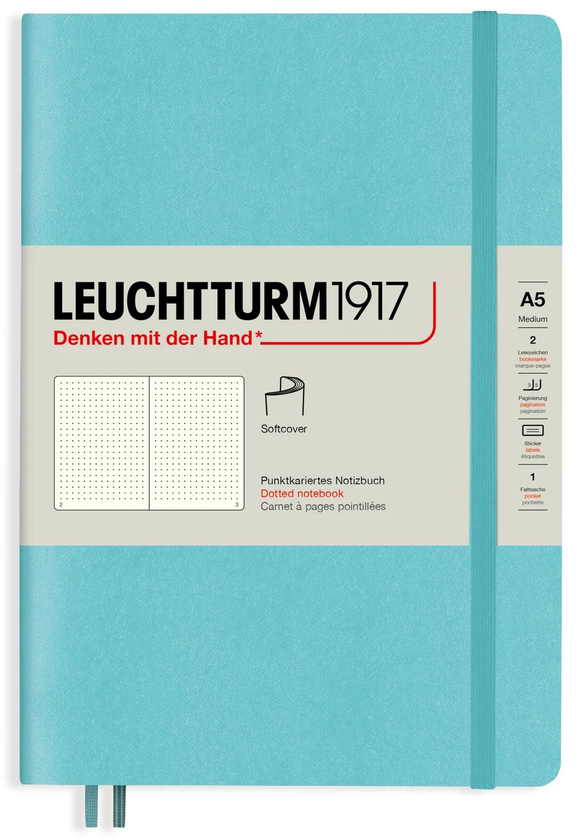  «Блокнот Leuchtturm1917 Rising Colours Aquamarine Точка (363407)», бренда Leuchtturm1917 - фото №1