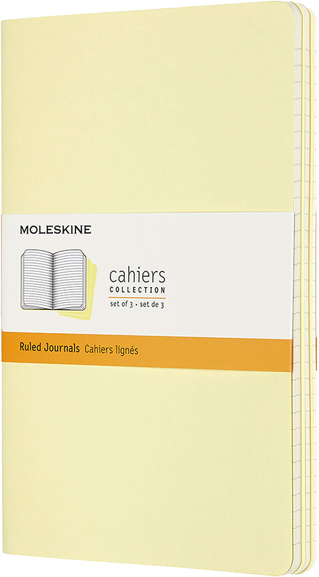  «Набор тетрадей Moleskine Cahier в линию Нежный желтый 3 шт (CH016M23)», бренда Moleskine - фото №1