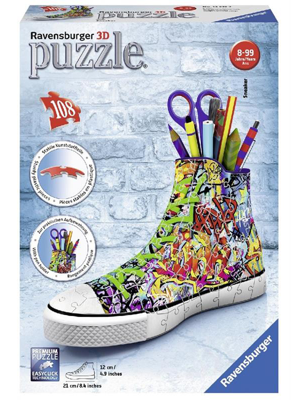  «3D Пазл Ravensburger Girly Girl Подставка-кед для карандашей Граффити 108 элементов (RSV-125357)», бренда Ravensburger - фото №1