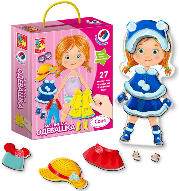  «Магнитная одевашка Vladi Toys Соня (VT3702-07)», бренда VladiToys - фото №1