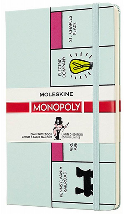  «Блокнот Moleskine Monopoly средний нелинованный голубой (LEMOQP062)», бренда Moleskine - фото №1