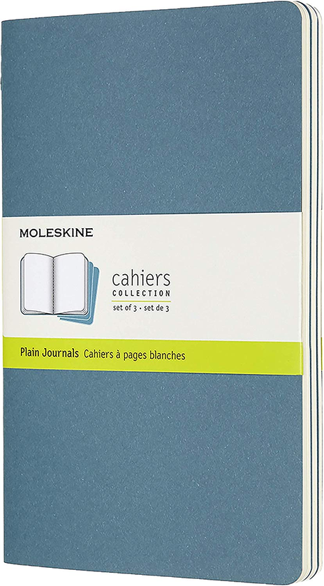  «Набор тетрадей Moleskine Cahier Нелинованный Голубой 3 шт (CH018B44)», бренда Moleskine - фото №1